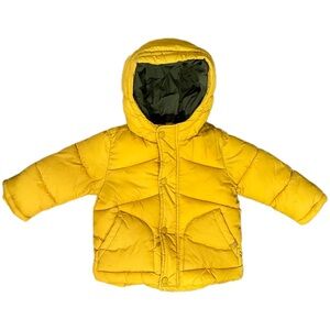 Zara Baby Yellow Hooded Puffer Coat